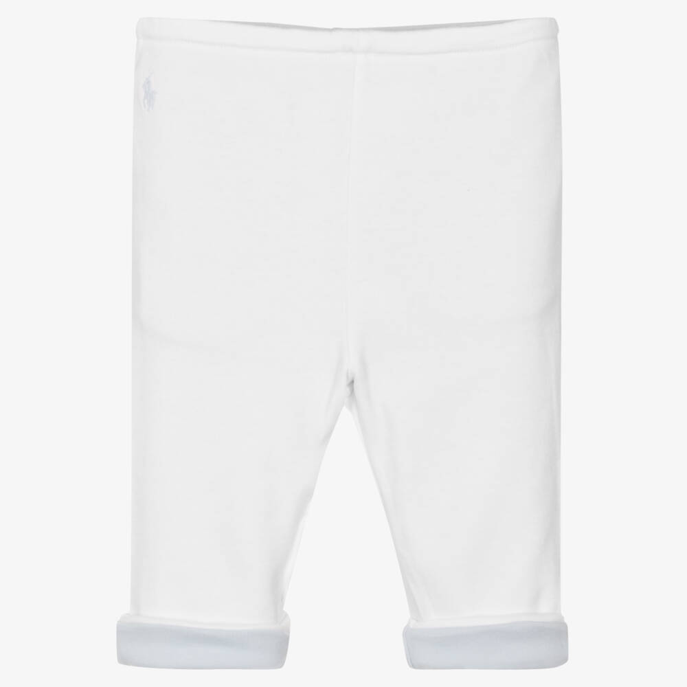Ralph Lauren-Baby Boys Blue & White Reversible Cotton Trousers | Childrensalon Outlet