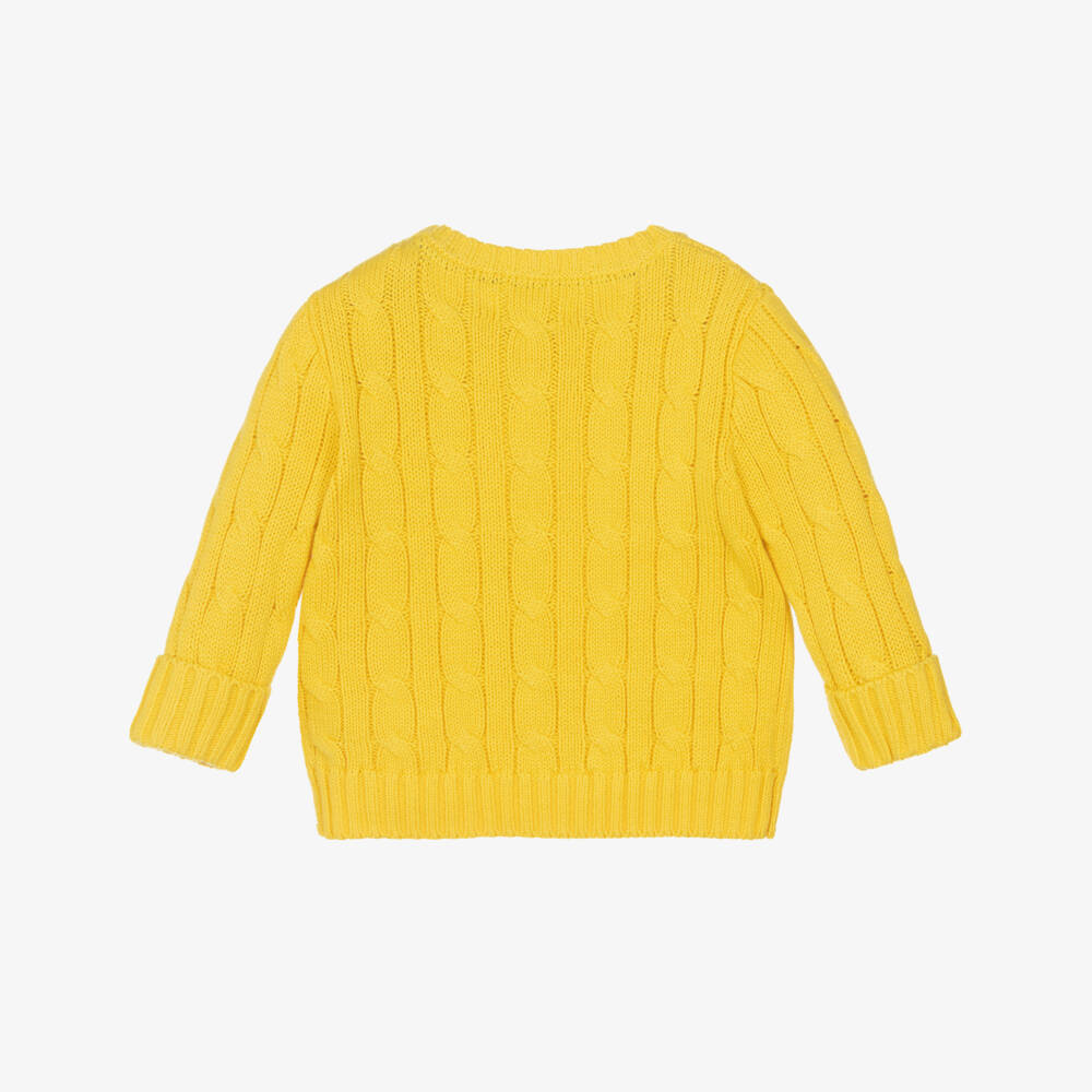 Ralph Lauren-Baby Boys Bright Yellow Cable Knit Sweater | Childrensalon Outlet