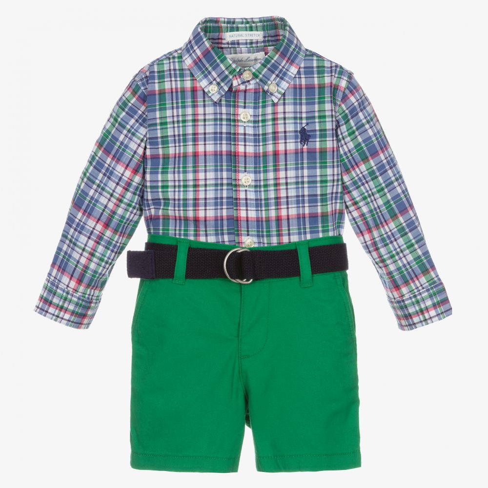 Ralph Lauren - Рубашка и шорты из хлопка для малышей | Childrensalon