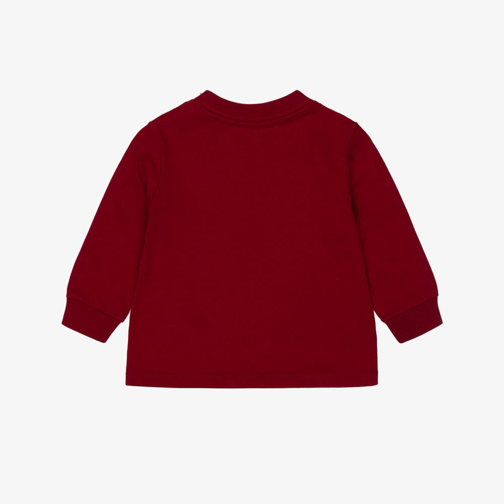 Ralph Lauren-Baby Boys Dark Red Top with Polo Bear Print | Childrensalon Outlet