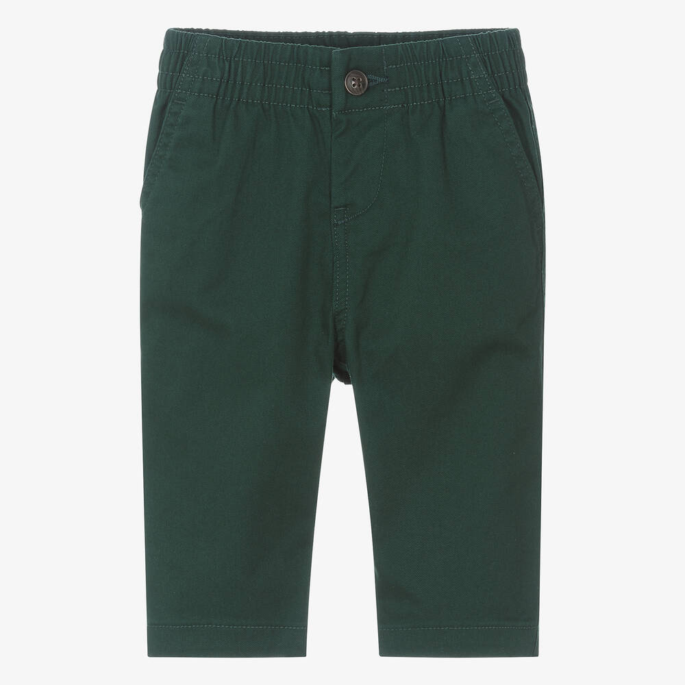 Ralph Lauren - Baby Boys Green Cotton Chino Trousers | Childrensalon