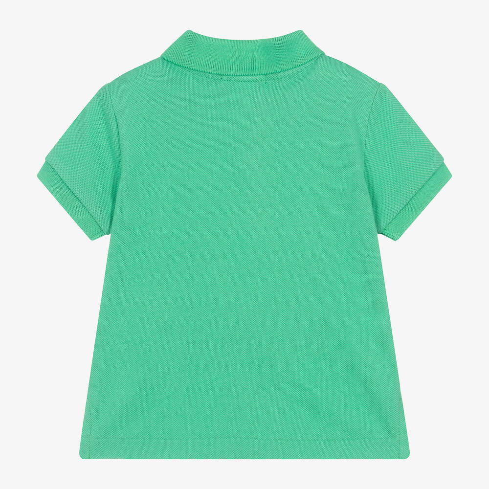 Ralph Lauren Baby Boys Green Cotton Pique Polo Shirt Childrensalon Outlet
