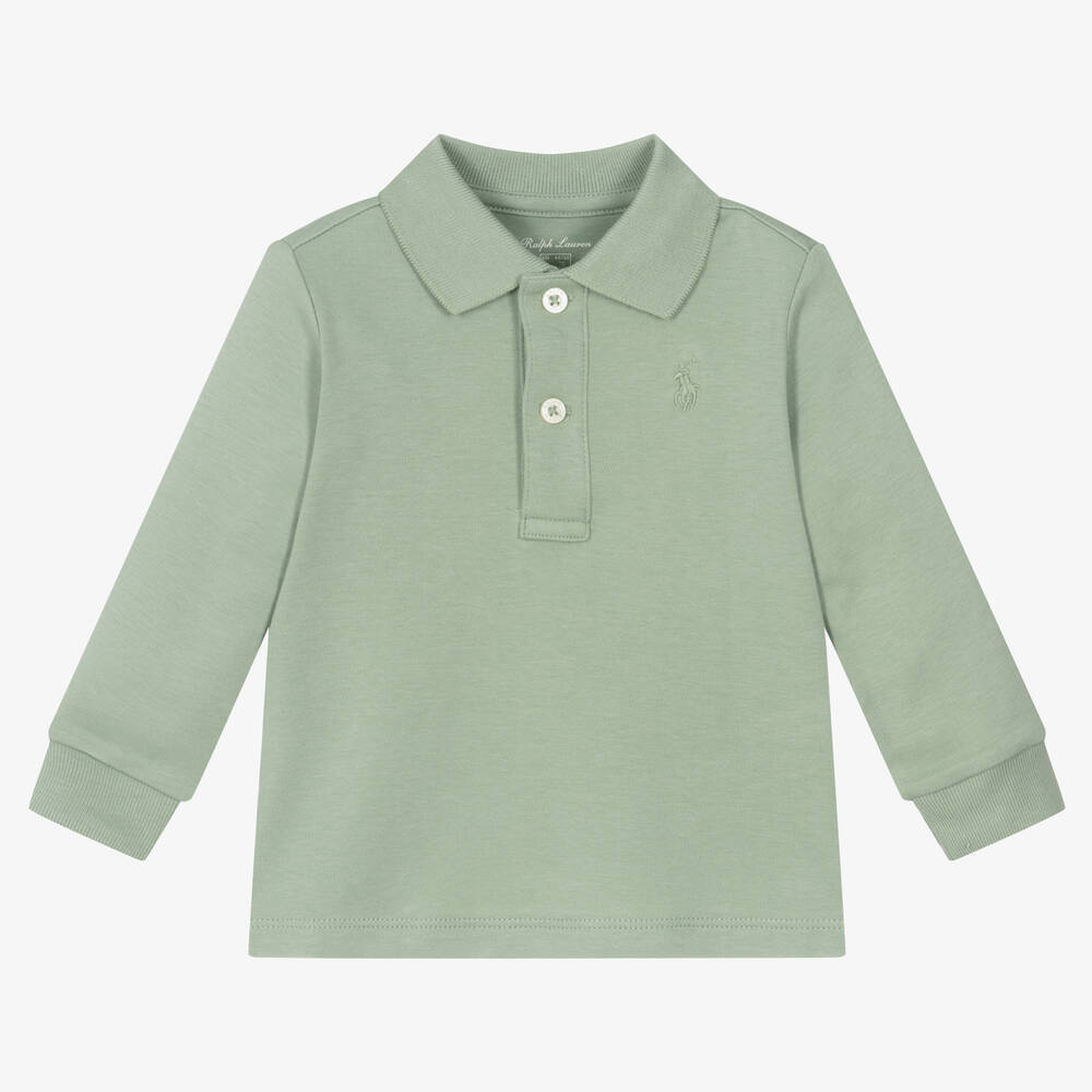Ralph Lauren-Baby Boys Green Cotton Polo Shirt | Childrensalon Outlet