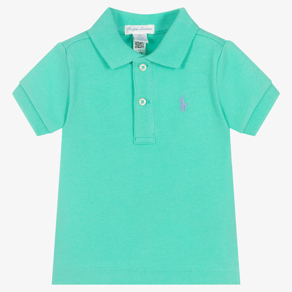 Ralph Lauren - Зеленая рубашка поло для малышей  | Childrensalon