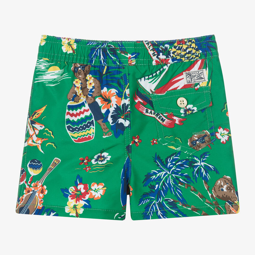 Ralph Lauren Baby Boys Green Polo Bear Swim Shorts