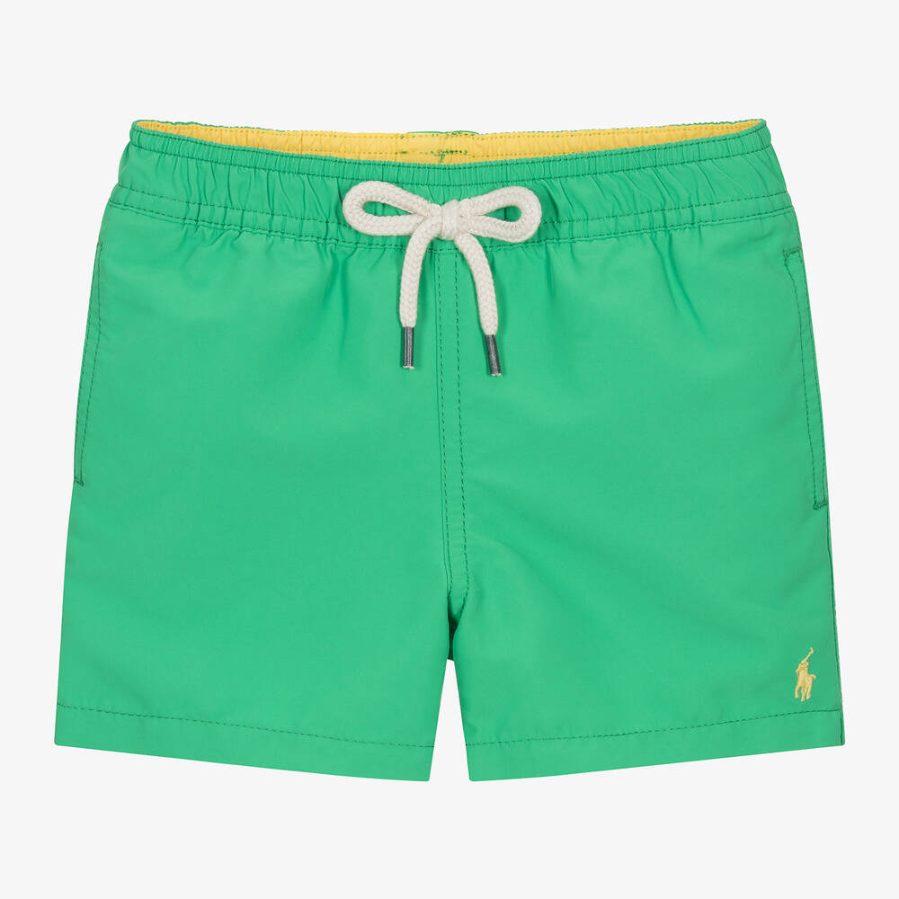 Ralph Lauren Baby Boys Green Pony Swim Shorts Childrensalon Outlet