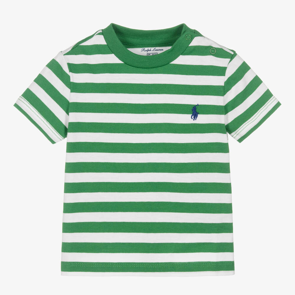Baby Boys Green Stripe T Shirt