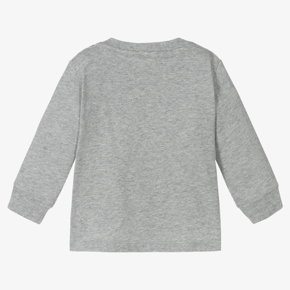Ralph Lauren-Baby Boys Grey Marl Cotton Top | Childrensalon Outlet