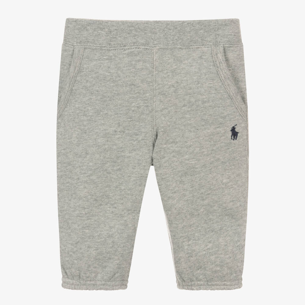 Ralph Lauren - Jogging gris chiné en coton bébé garçon | Childrensalon