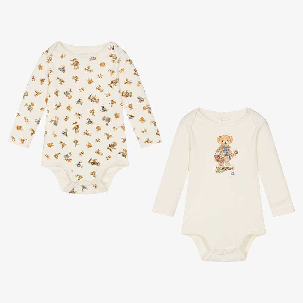 Ralph Lauren - Elfenbeinfarbene Bodys (2er-Pack) | Childrensalon