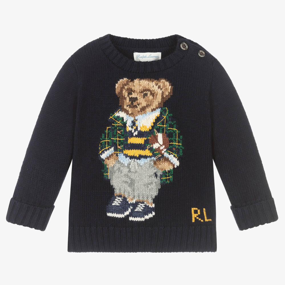Ralph Lauren - Baby Boys Logo Bear Sweater | Childrensalon