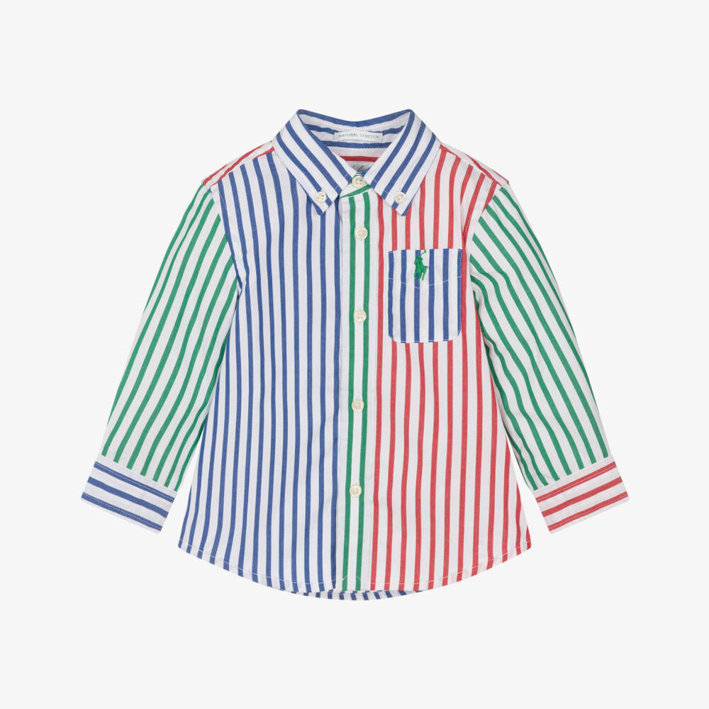 Ralph Lauren-Baby Boys Multicoloured Stripe Cotton Shirt | Childrensalon Outlet