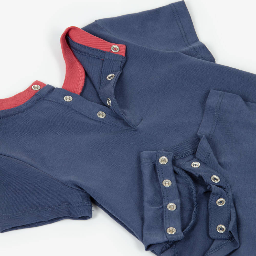 Ralph Lauren-Baby Boys Navy Blue Nautical Polo Bear Cotton Shortie | Childrensalon Outlet