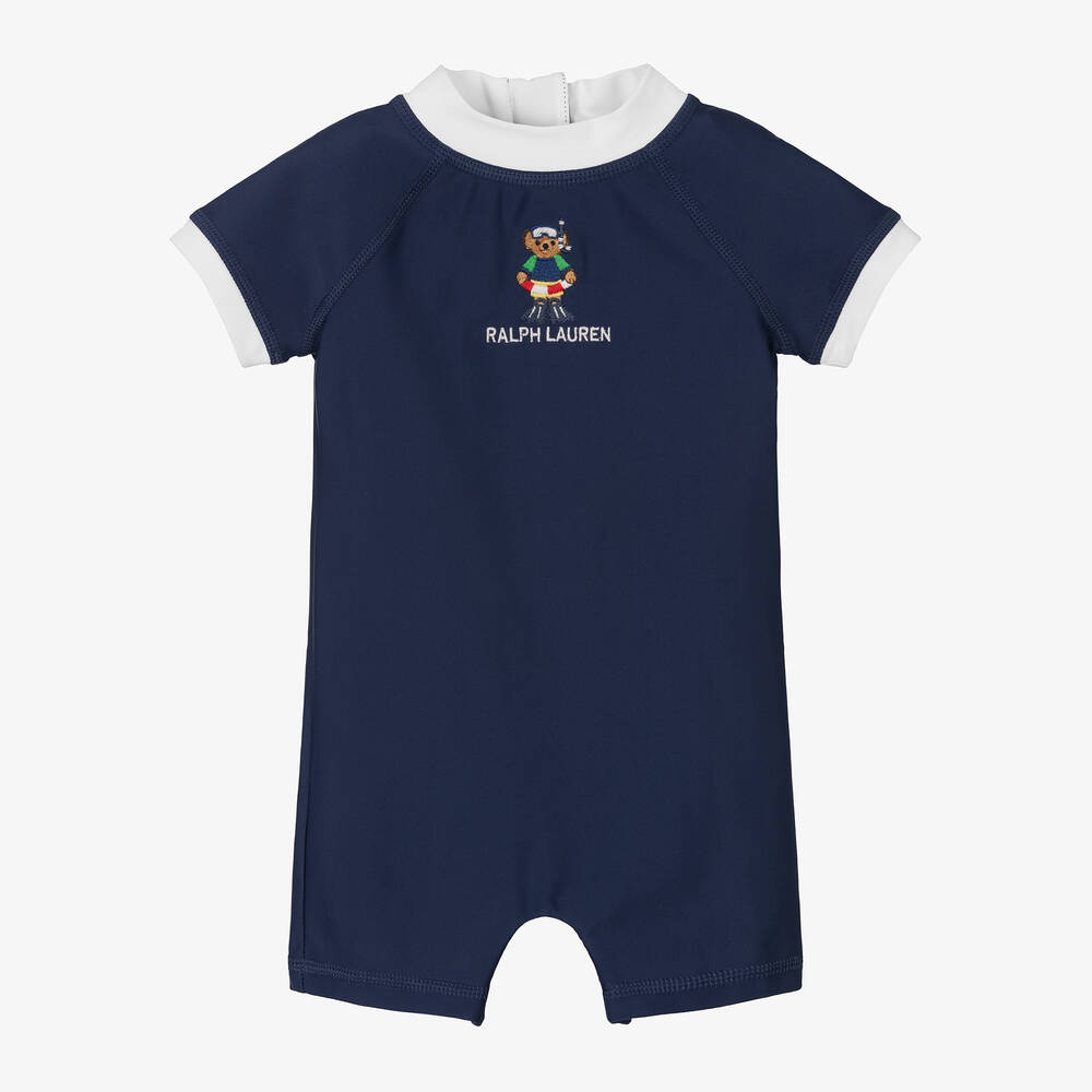 Ralph Lauren-Baby Boys Navy Blue Sun Suit (UPF50+) | Childrensalon Outlet