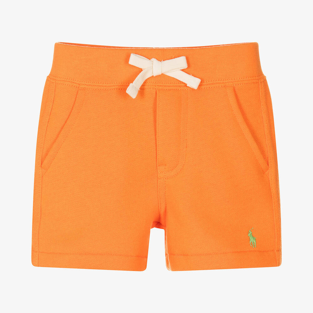 Ralph Lauren - Baby Boys Orange Cotton Shorts | Childrensalon