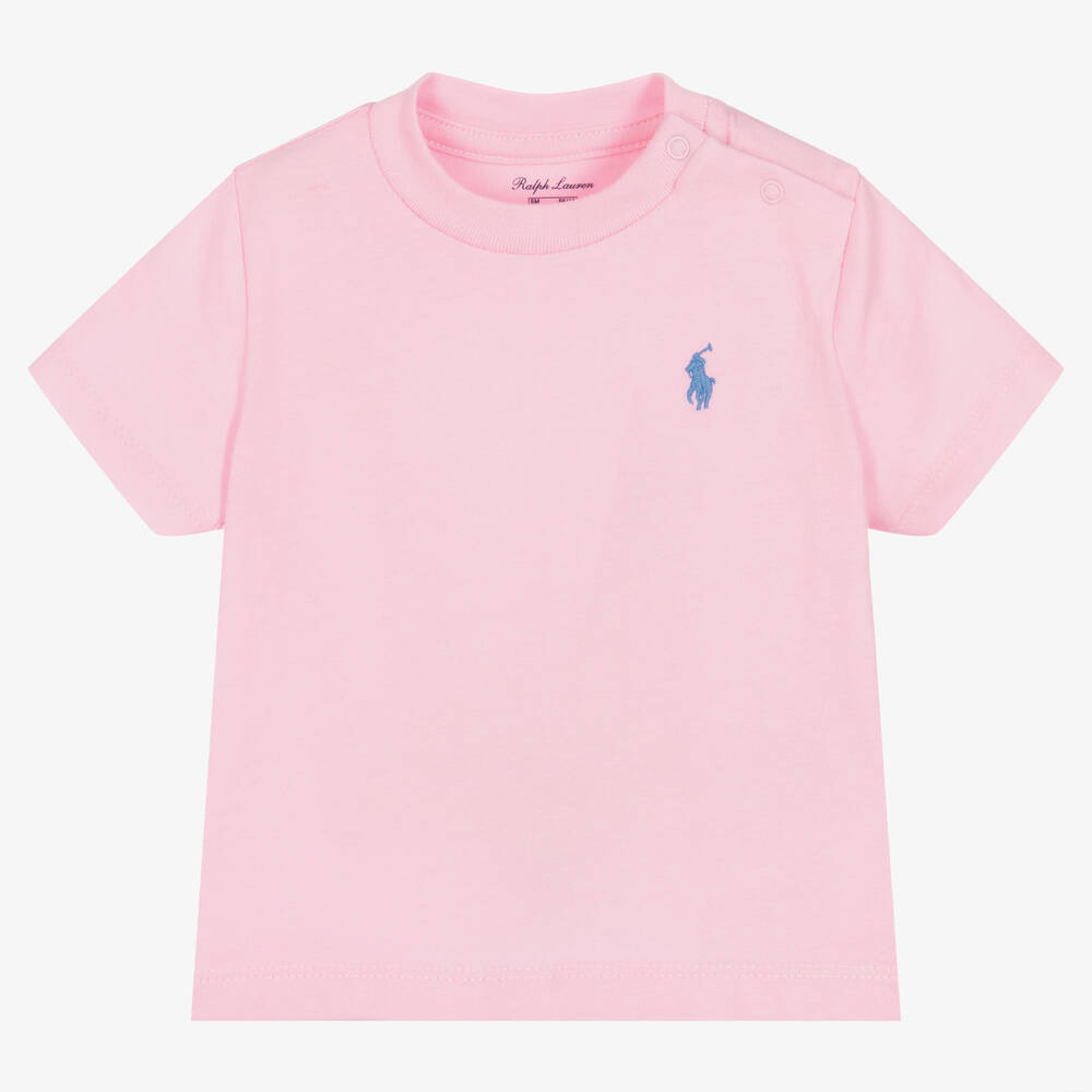 Ralph Lauren - T-shirt rose en coton bébé garçon | Childrensalon