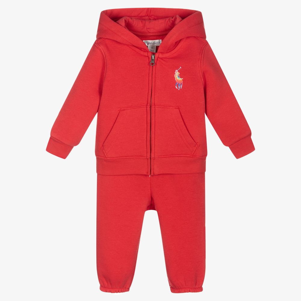 Ralph Lauren - Baby Boys Red Logo Tracksuit | Childrensalon