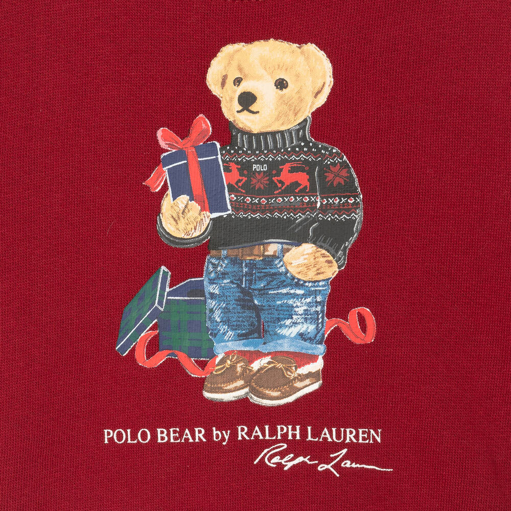 Ralph Lauren Baby Boys Red Polo Bear Sweatshirt Childrensalon Outlet