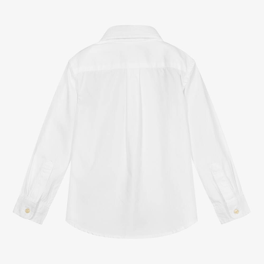 Ralph Lauren-Baby Boys White Cotton Logo Shirt | Childrensalon Outlet