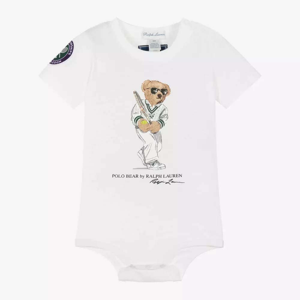 رالف لورين-تبان ويمبلدون قطن لون اوف وايت للمواليد | Childrensalon Outlet