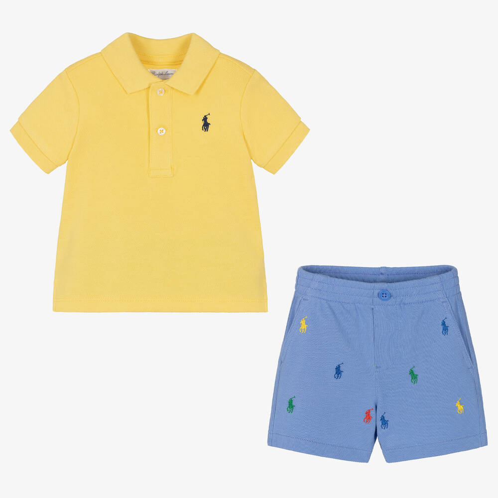 Ralph Lauren Ensemble short bleu et jaune b b
