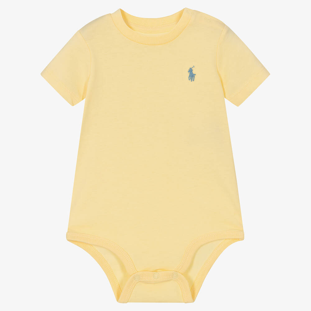 Ralph Lauren - Baby Boys Yellow Logo Bodyvest | Childrensalon