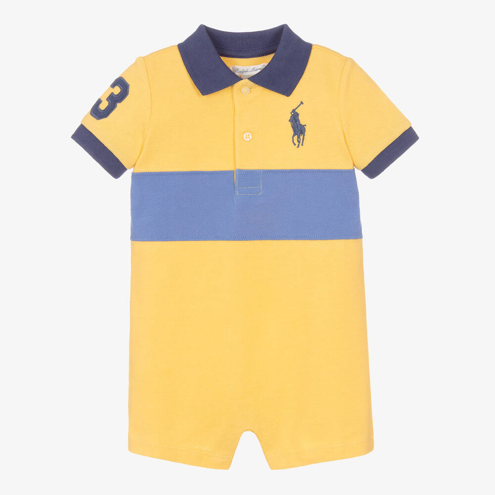 Ralph Lauren - Baby Boys Yellow Polo Shortie | Childrensalon