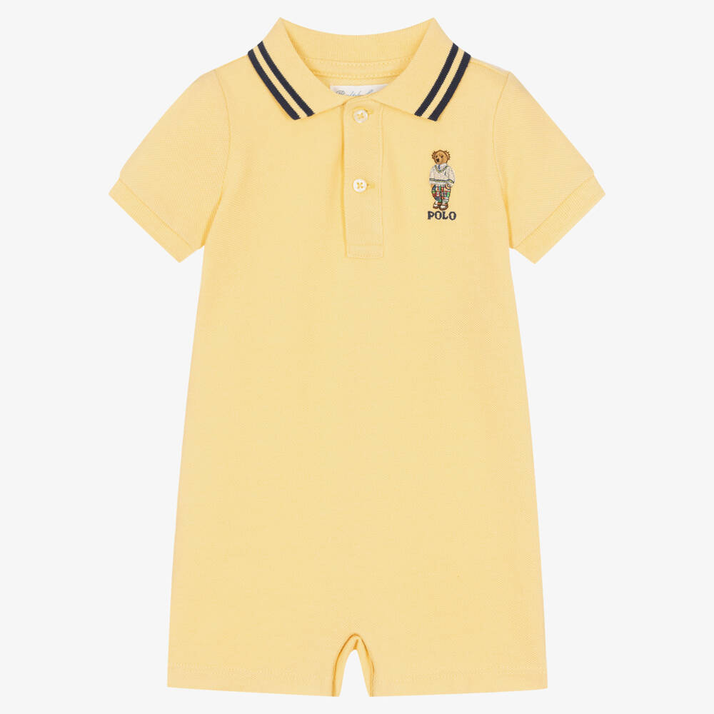 Ralph Lauren - Baby Boys Yellow Polo Shortie | Childrensalon