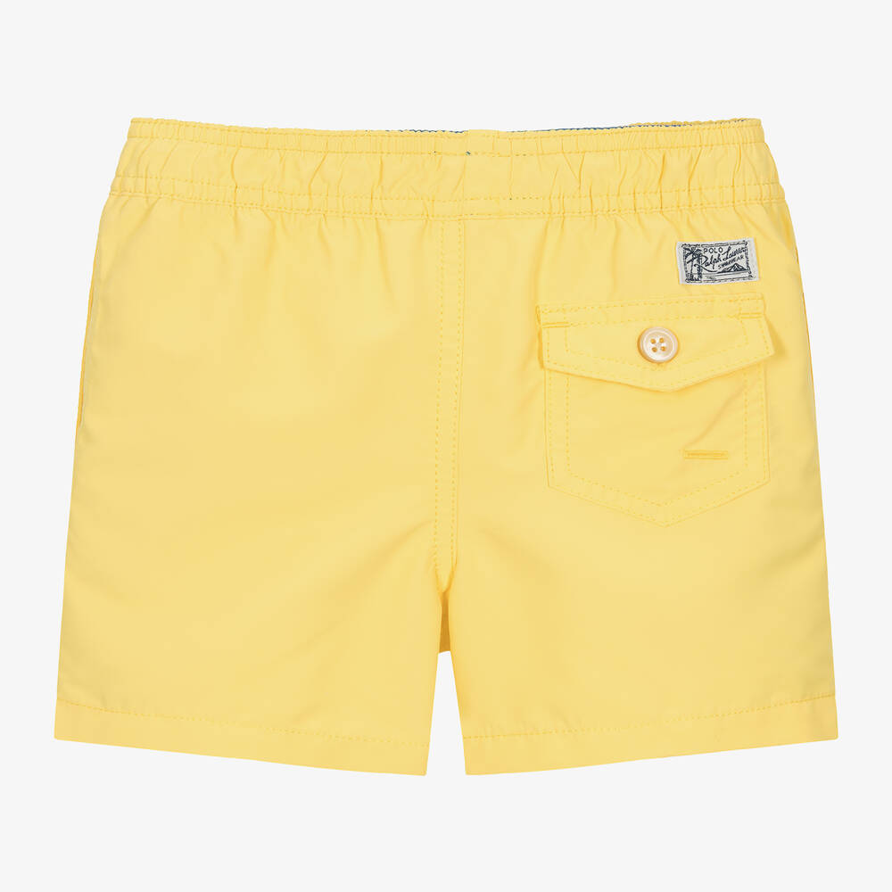 Ralph Lauren Baby Boys Yellow Pony Swim Shorts Childrensalon Outlet