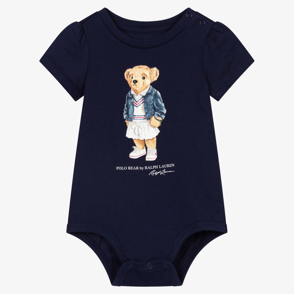 Ralph Lauren Baby Girls Blue Bodyvest Childrensalon Outlet