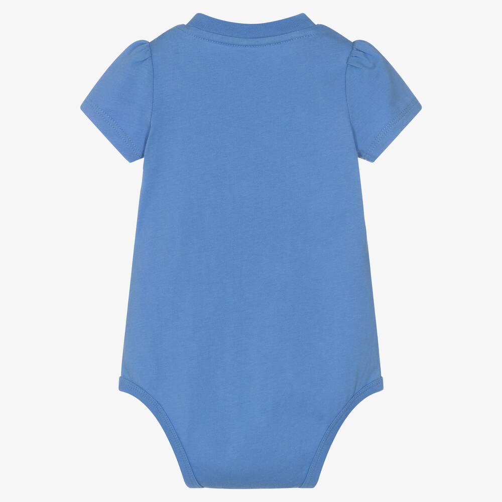 Ralph Lauren Body bleu en coton ours bebe fille