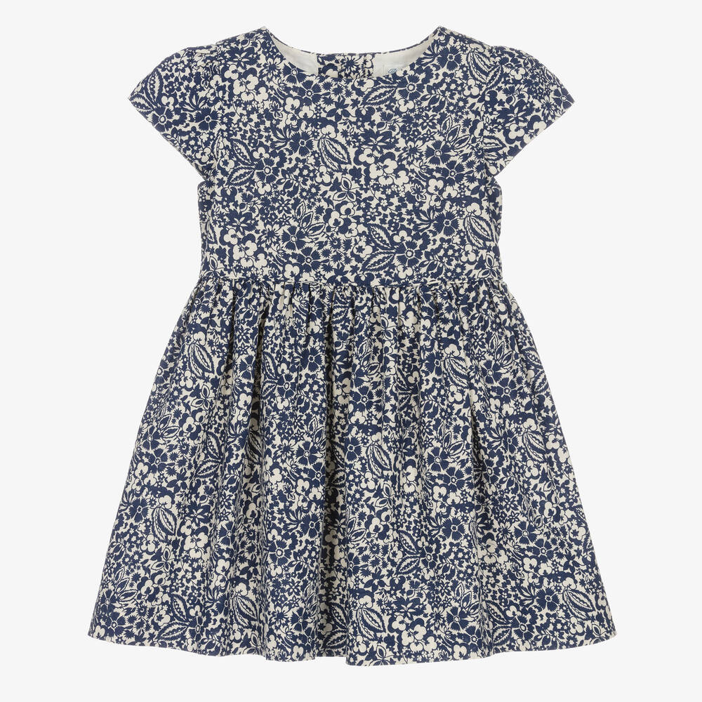 Ralph Lauren - Robe bleue en coton à fleurs bébé | Childrensalon