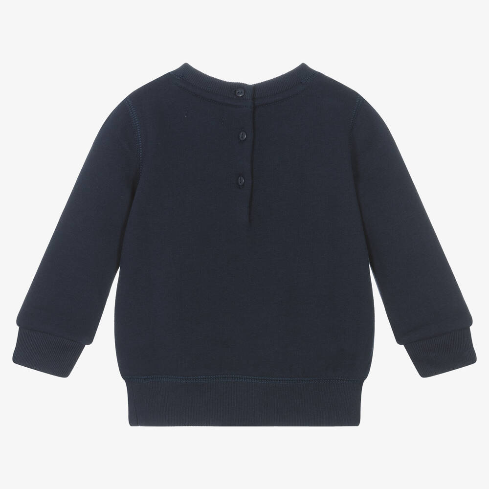 Ralph Lauren-سويتشيرت بطبعة بير قطن جيرسي كحلي للمولودات | Childrensalon Outlet