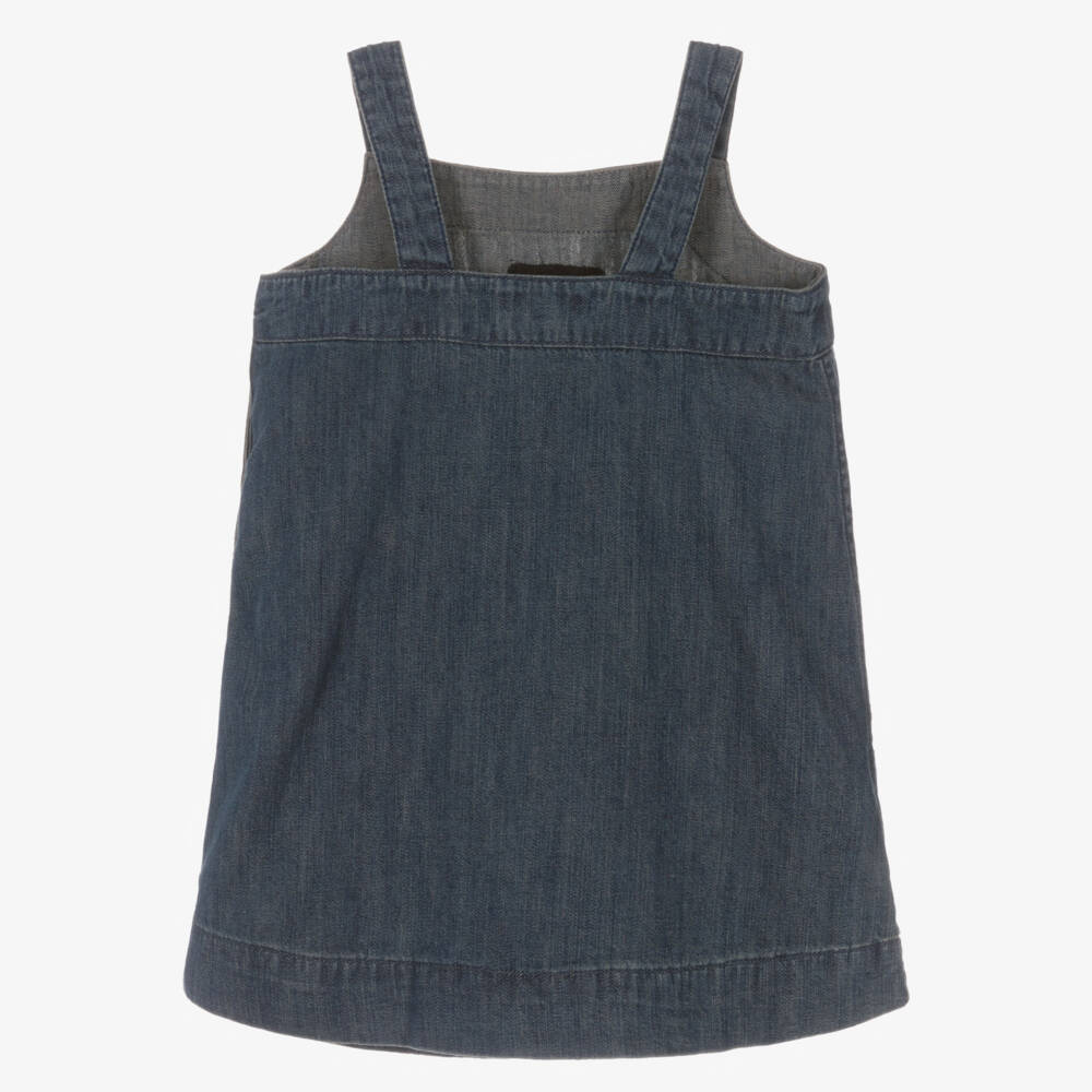 Ralph Lauren-Baby Girls Blue Denim Polo Bear Pinafore Dress | Childrensalon Outlet