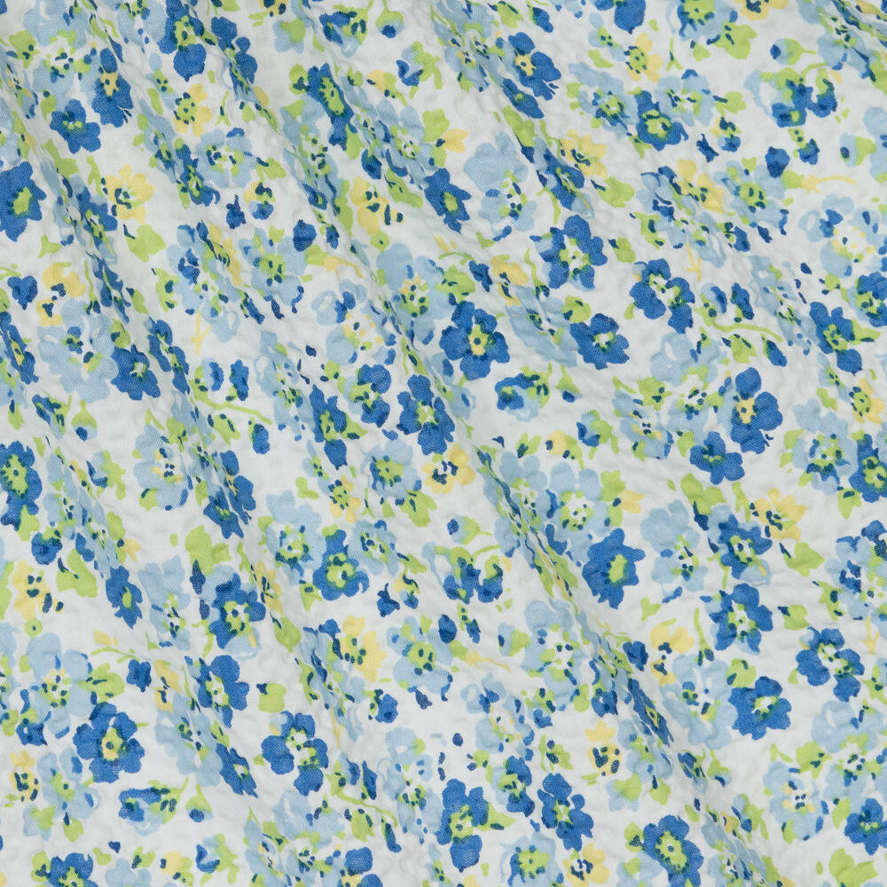 Ralph Lauren-Baby Girls Blue Floral Seersucker Dress | Childrensalon Outlet