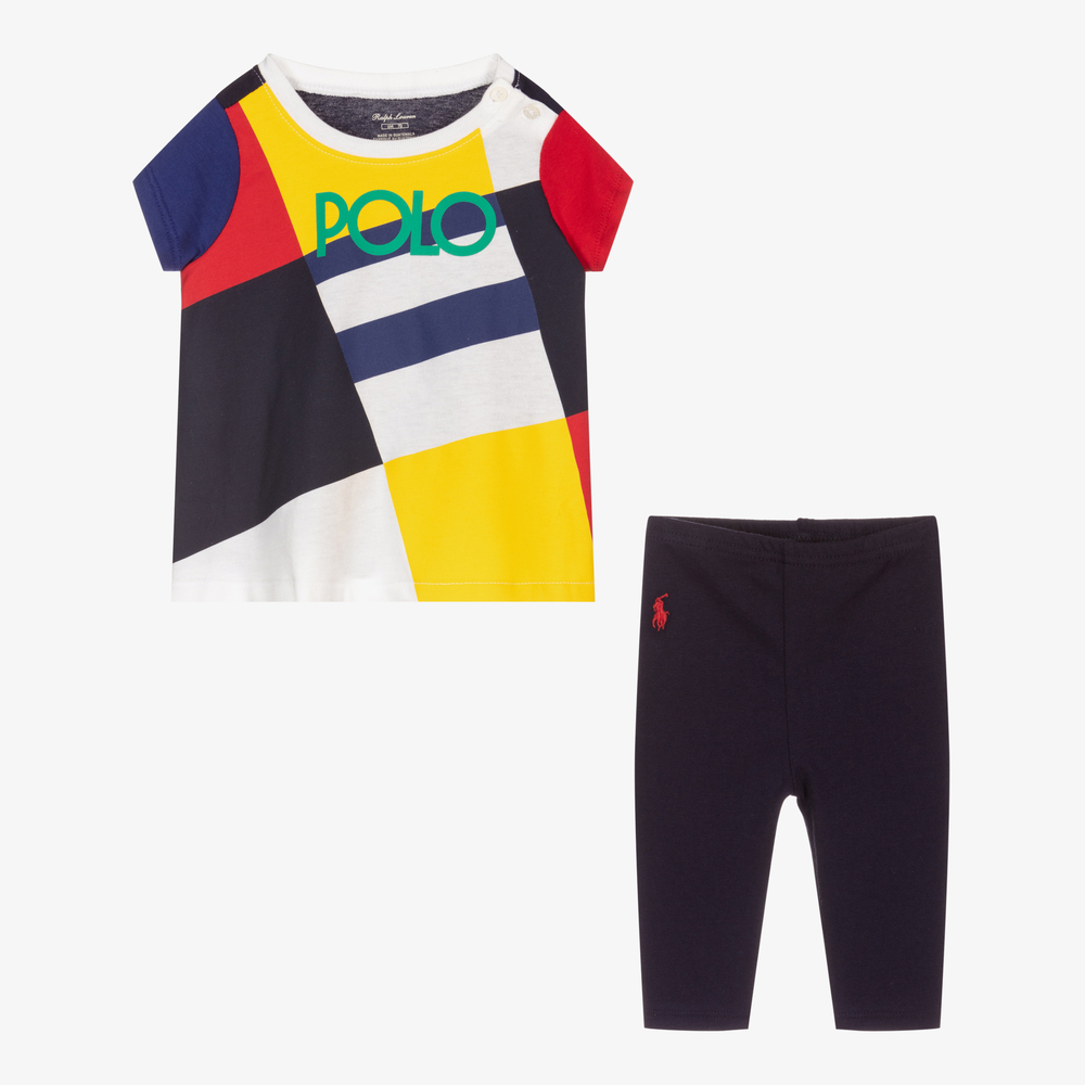 Ralph Lauren-Baby Girls Blue Leggings Set | Childrensalon Outlet