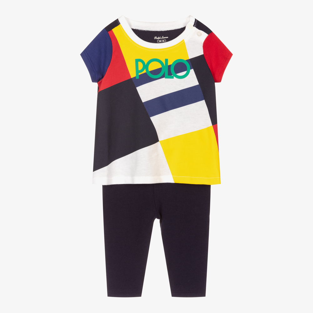 Ralph Lauren - Ensemble legging bleu Bébé fille | Childrensalon