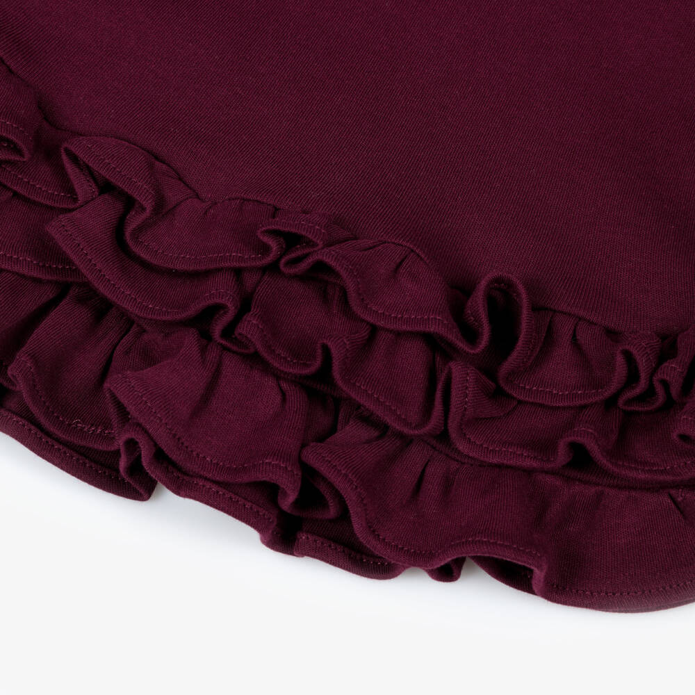 Ralph Lauren-Baby Girls Burgundy Red Cotton Ruffled Polo Dress | Childrensalon Outlet