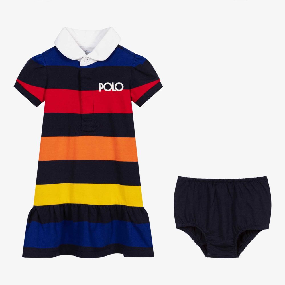 Ralph Lauren Baby Girls Cotton Dress Set Childrensalon Outlet