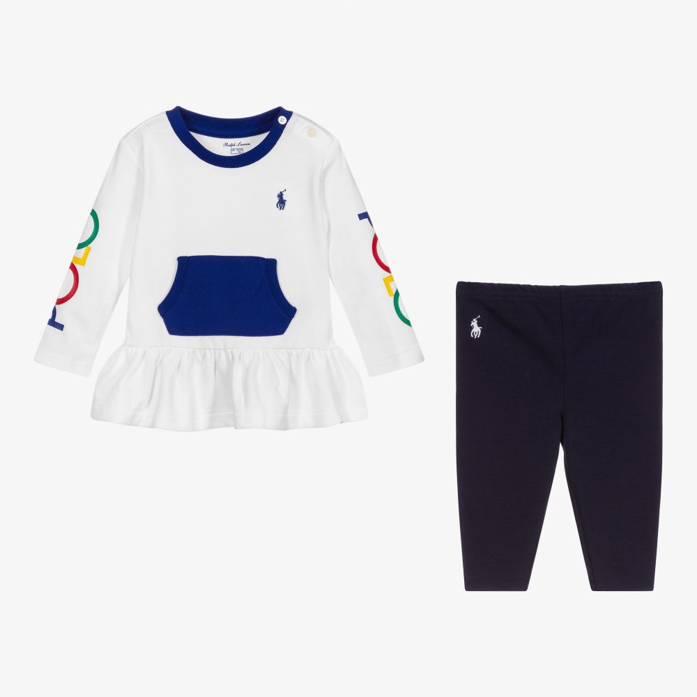 Ralph Lauren-Baby Girls Cotton Leggings Set | Childrensalon Outlet