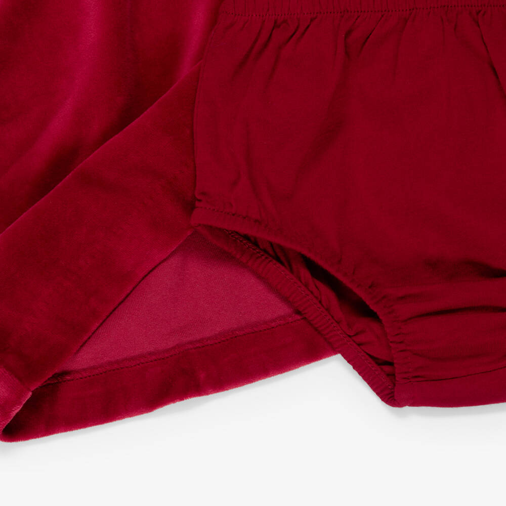 Ralph Lauren-Baby Girls Dark Red Velour Dress | Childrensalon Outlet