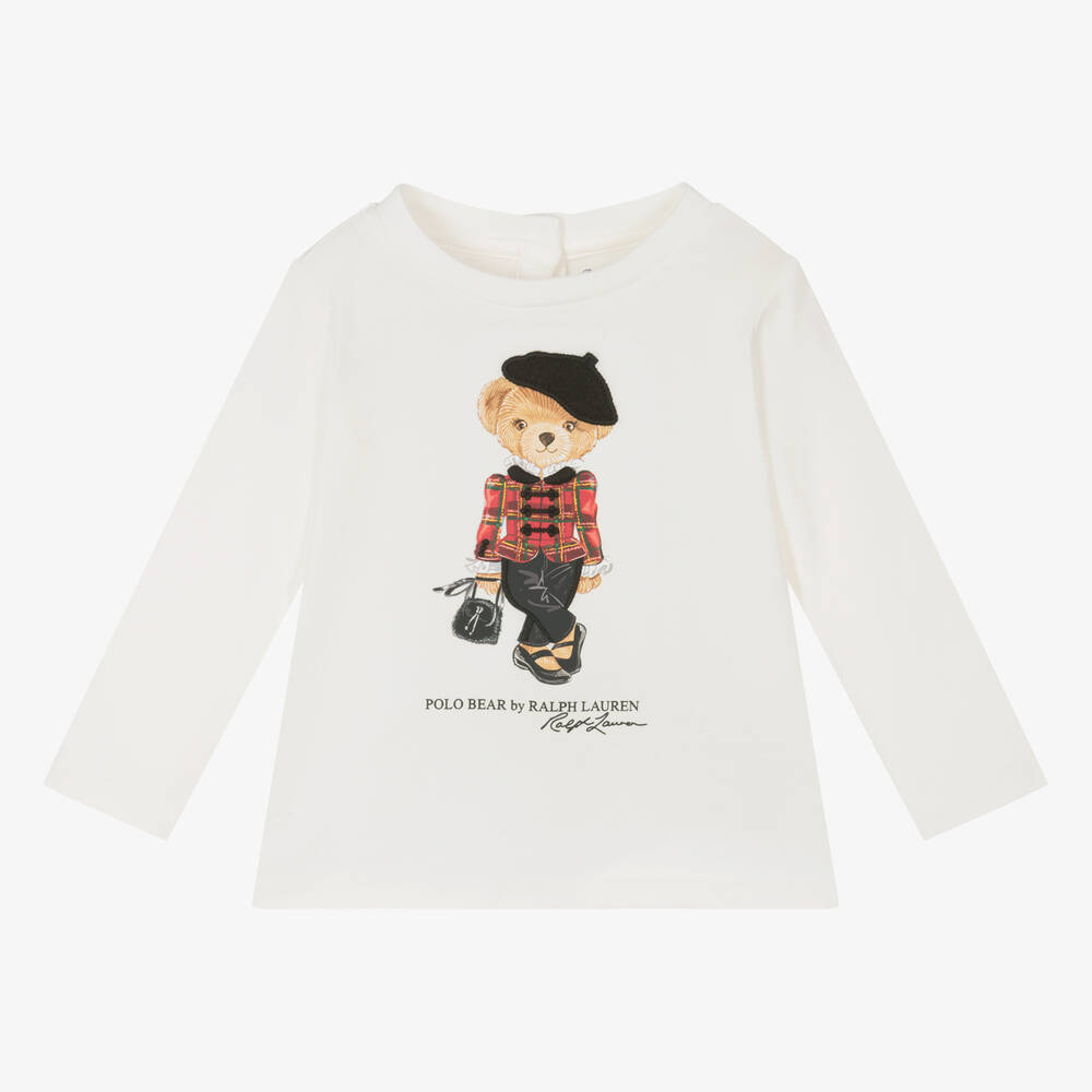 Ralph Lauren - Haut ivoire en coton ours parisien | Childrensalon