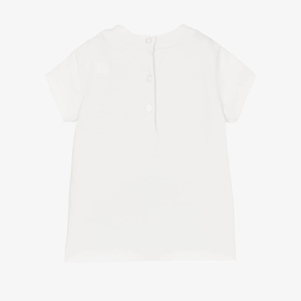 Ralph Lauren-تيشيرت قطن لون عاجي للمولودات | Childrensalon Outlet