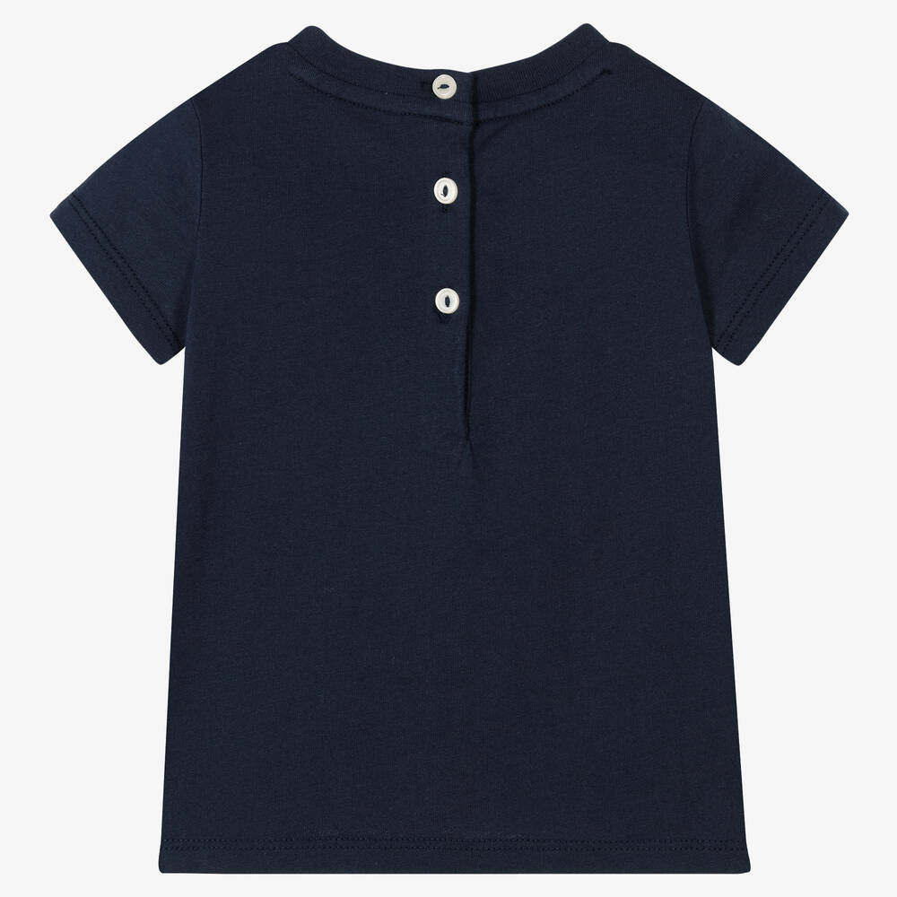 Ralph Lauren Baby Girls Navy Blue Polo Bear T Shirt