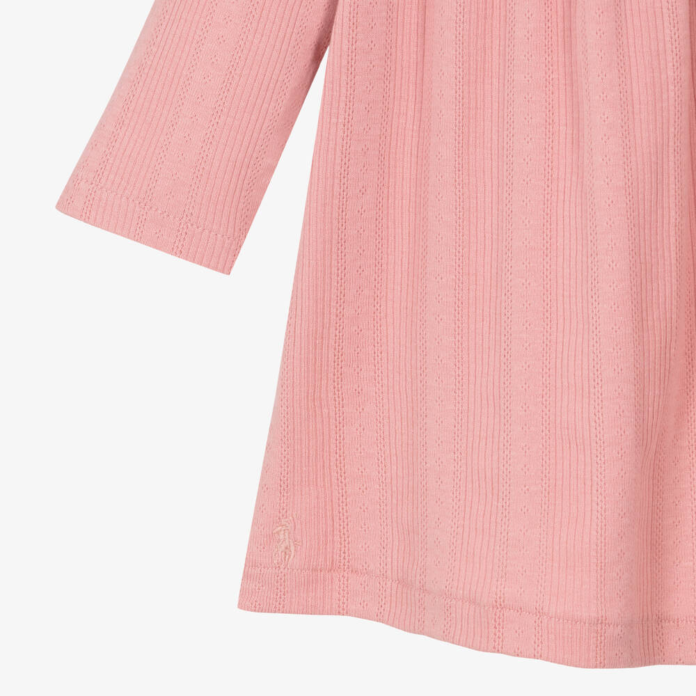 Ralph Lauren-Baby Girls Pink Cotton Jersey Dress | Childrensalon Outlet