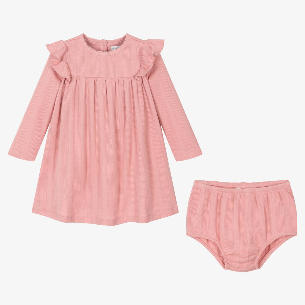 Ralph Lauren-Baby Girls Pink Cotton Jersey Dress | Childrensalon Outlet
