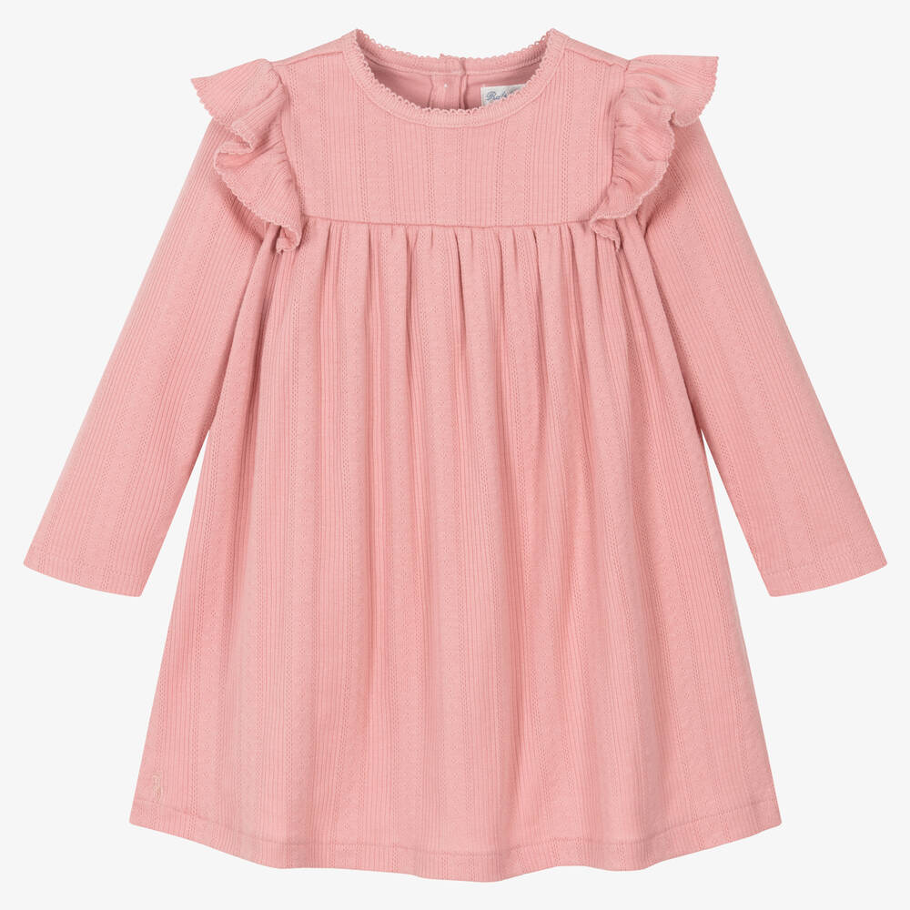 Ralph Lauren - Rosa Baumwolljersey-Kleid für Babys | Childrensalon