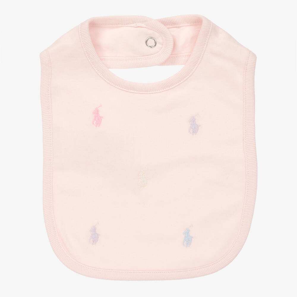 Ralph Lauren - Розовый хлопковый слюнявчик | Childrensalon