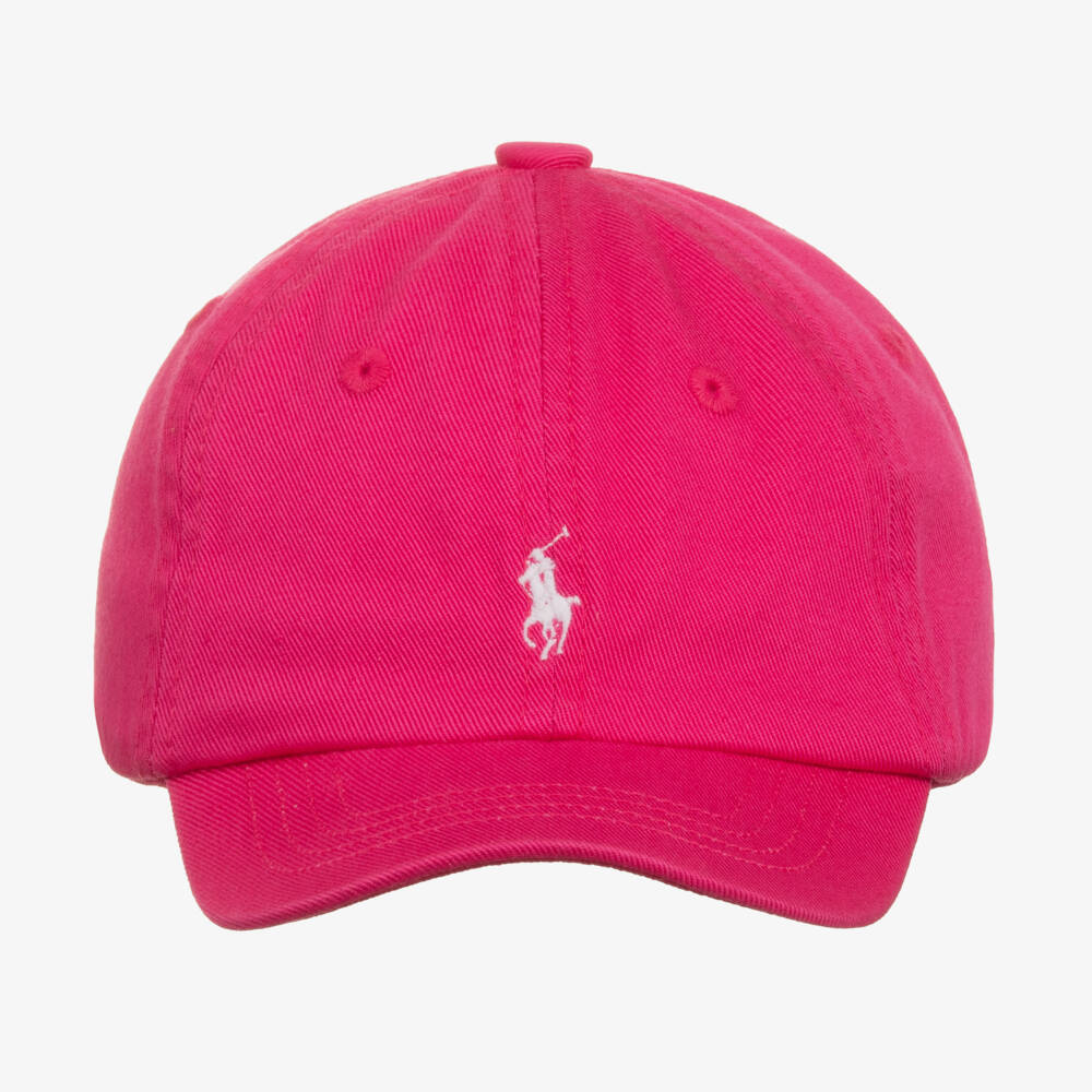 Ralph Lauren-Baby Girls Pink Cotton Pony Logo Cap | Childrensalon Outlet