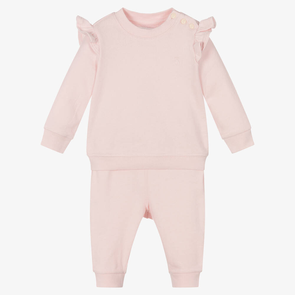 Ralph Lauren - Survêtement rose à volants bébé | Childrensalon